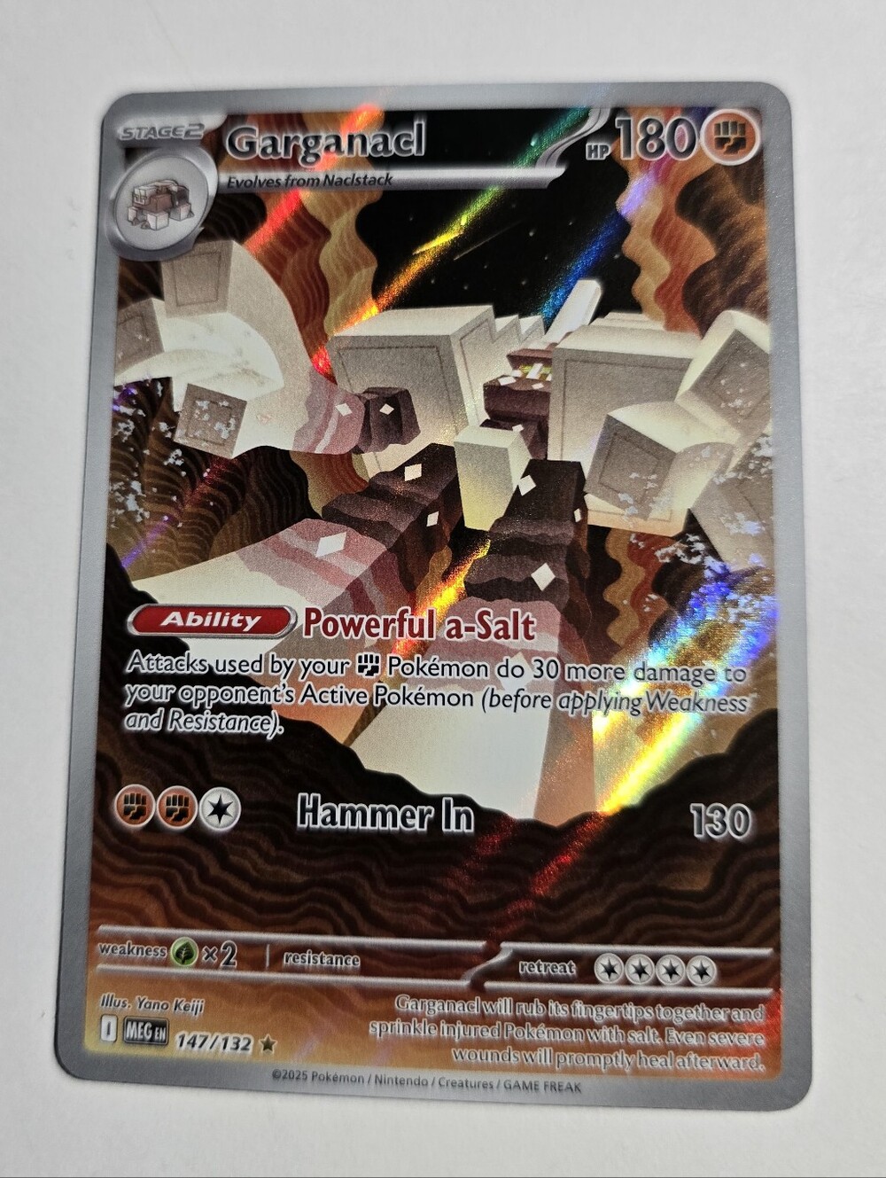 Pokemon ​Garganacl 147/132 Illustration Rare ME01 Mega Evolution TCG Holo NM